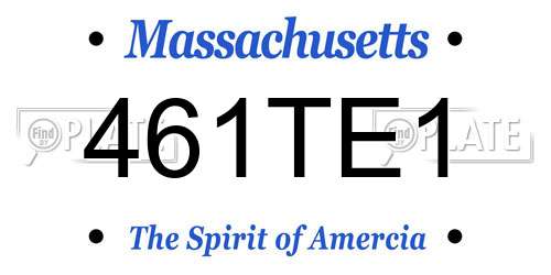 461TE1 Massachusetts License Plate