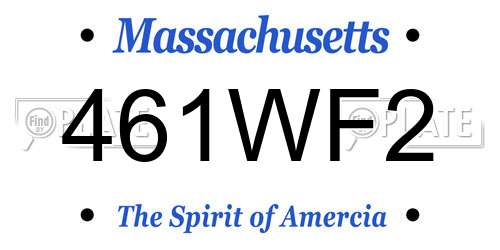 461WF2 Massachusetts License Plate