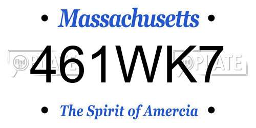 461WK7 Massachusetts License Plate