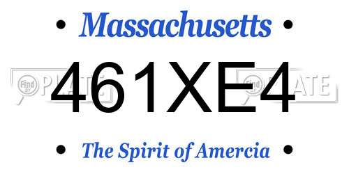 461XE4 Massachusetts License Plate
