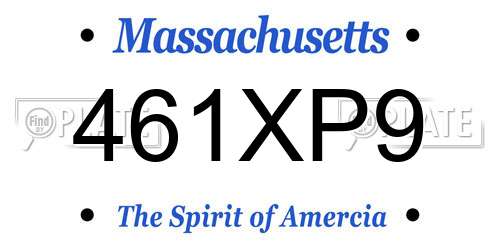 461XP9 Massachusetts License Plate