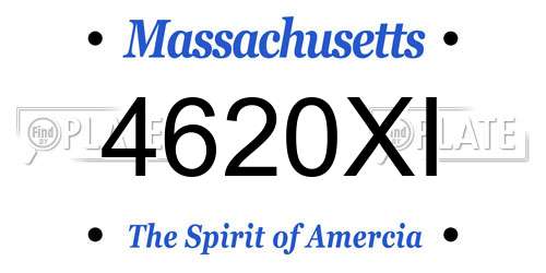 4620XI Massachusetts License Plate