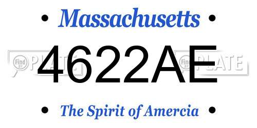 4622AE Massachusetts License Plate