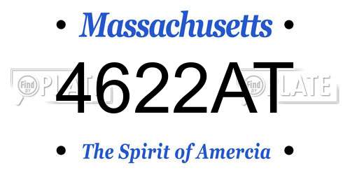 4622AT Massachusetts License Plate