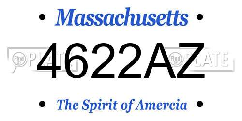 4622AZ Massachusetts License Plate