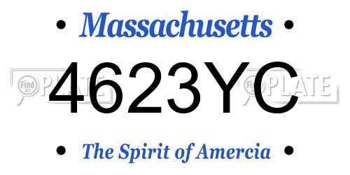 4623YC Massachusetts License Plate
