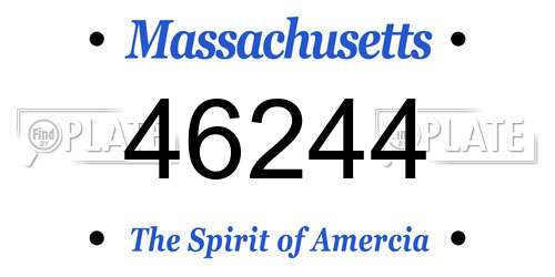 46244 Massachusetts License Plate