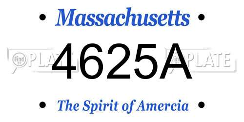 4625A Massachusetts License Plate