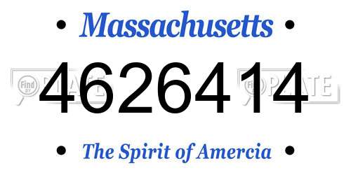 4626414 Massachusetts License Plate