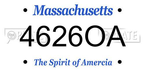 4626OA Massachusetts License Plate