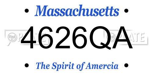 4626QA Massachusetts License Plate