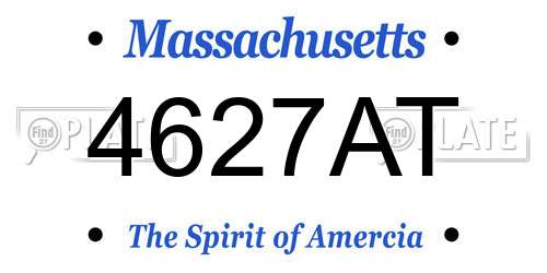 4627AT Massachusetts License Plate