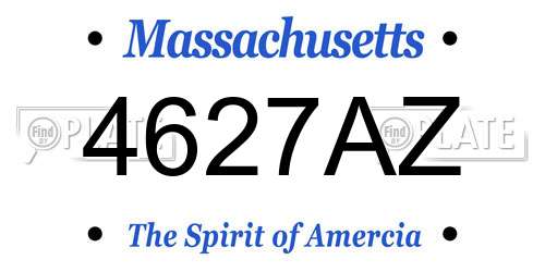 4627AZ Massachusetts License Plate