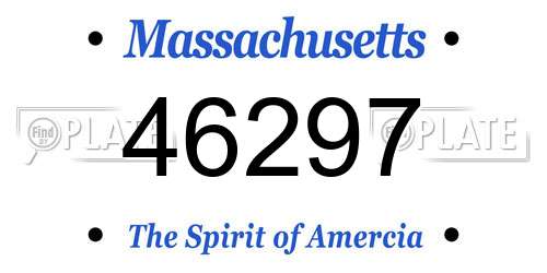 46297 Massachusetts License Plate