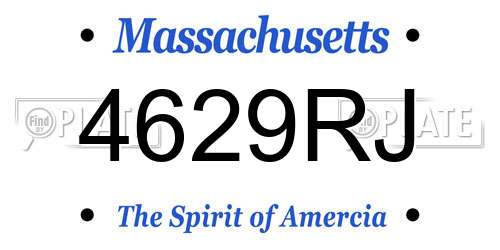 4629RJ Massachusetts License Plate