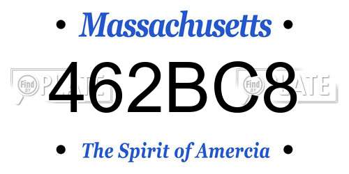 462BC8 Massachusetts License Plate