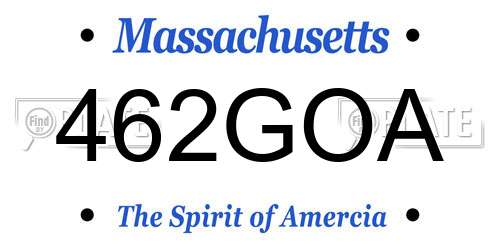 462GOA Massachusetts License Plate