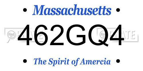 462GQ4 Massachusetts License Plate