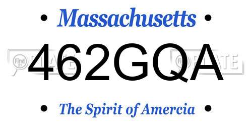 462GQA Massachusetts License Plate