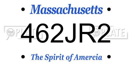 462JR2 Massachusetts License Plate