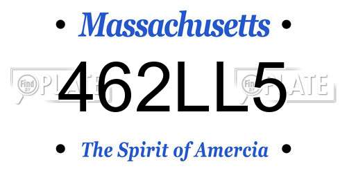 462LL5 Massachusetts License Plate