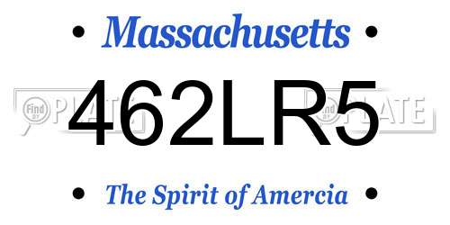 462LR5 Massachusetts License Plate