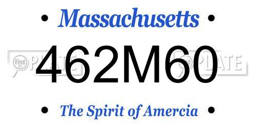 462M60 Massachusetts License Plate