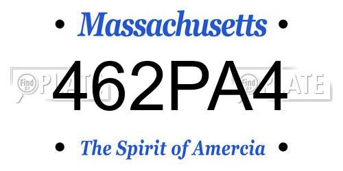 462PA4 Massachusetts License Plate
