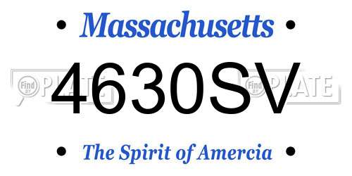 4630SV Massachusetts License Plate