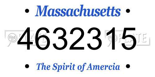 4632315 Massachusetts License Plate