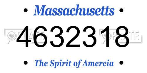4632318 Massachusetts License Plate