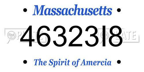 46323I8 Massachusetts License Plate