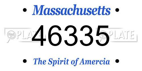 46335 Massachusetts License Plate