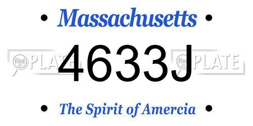 4633J Massachusetts License Plate