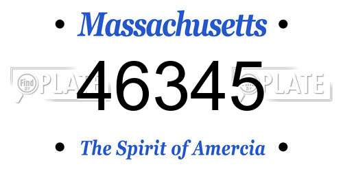 46345 Massachusetts License Plate
