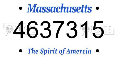4637315 Massachusetts License Plate