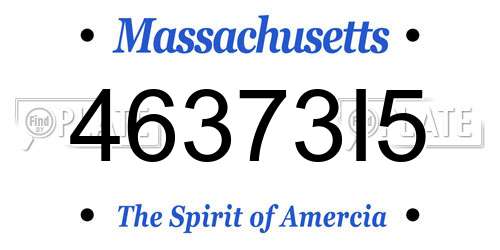 46373I5 Massachusetts License Plate