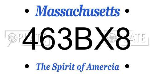 463BX8 Massachusetts License Plate