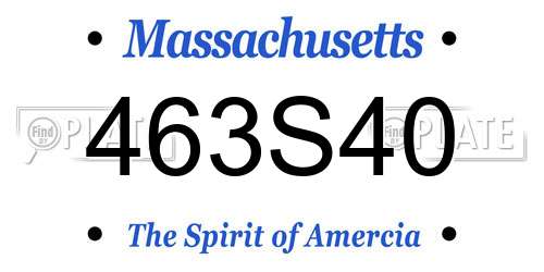 463S40 Massachusetts License Plate