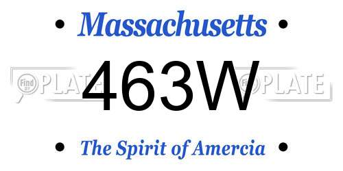 463W Massachusetts License Plate
