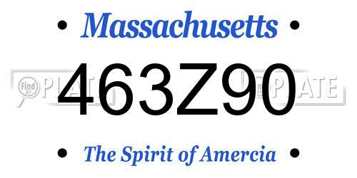 463Z90 Massachusetts License Plate