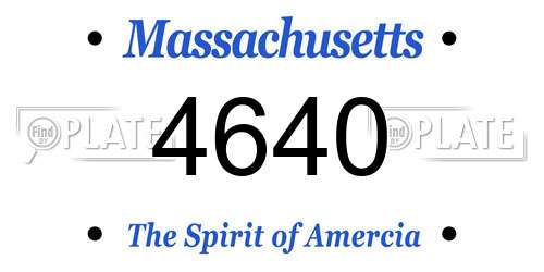 4640 Massachusetts License Plate
