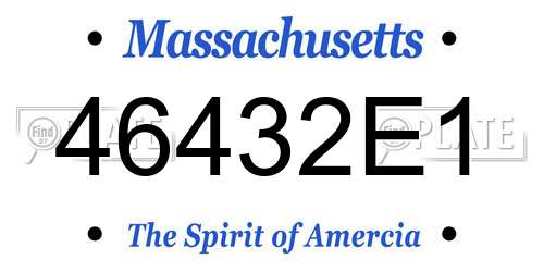 46432E1 Massachusetts License Plate