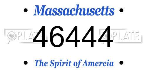 46444 Massachusetts License Plate