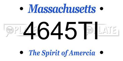 4645TI Massachusetts License Plate
