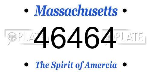 46464 Massachusetts License Plate
