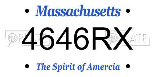 4646RX Massachusetts License Plate