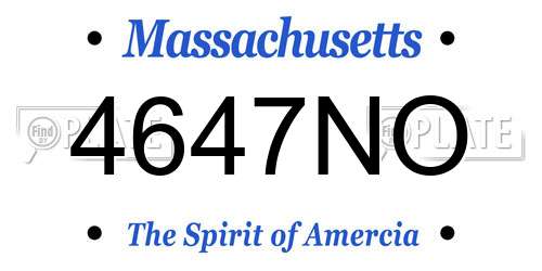 4647NO Massachusetts License Plate