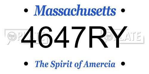 4647RY Massachusetts License Plate