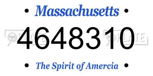 4648310 Massachusetts License Plate